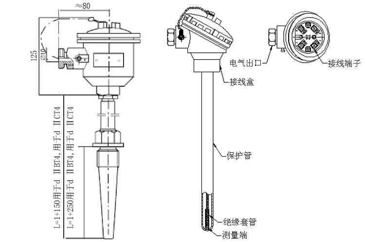 M33×2錐形保護管隔爆型熱電阻產(chǎn)品結構